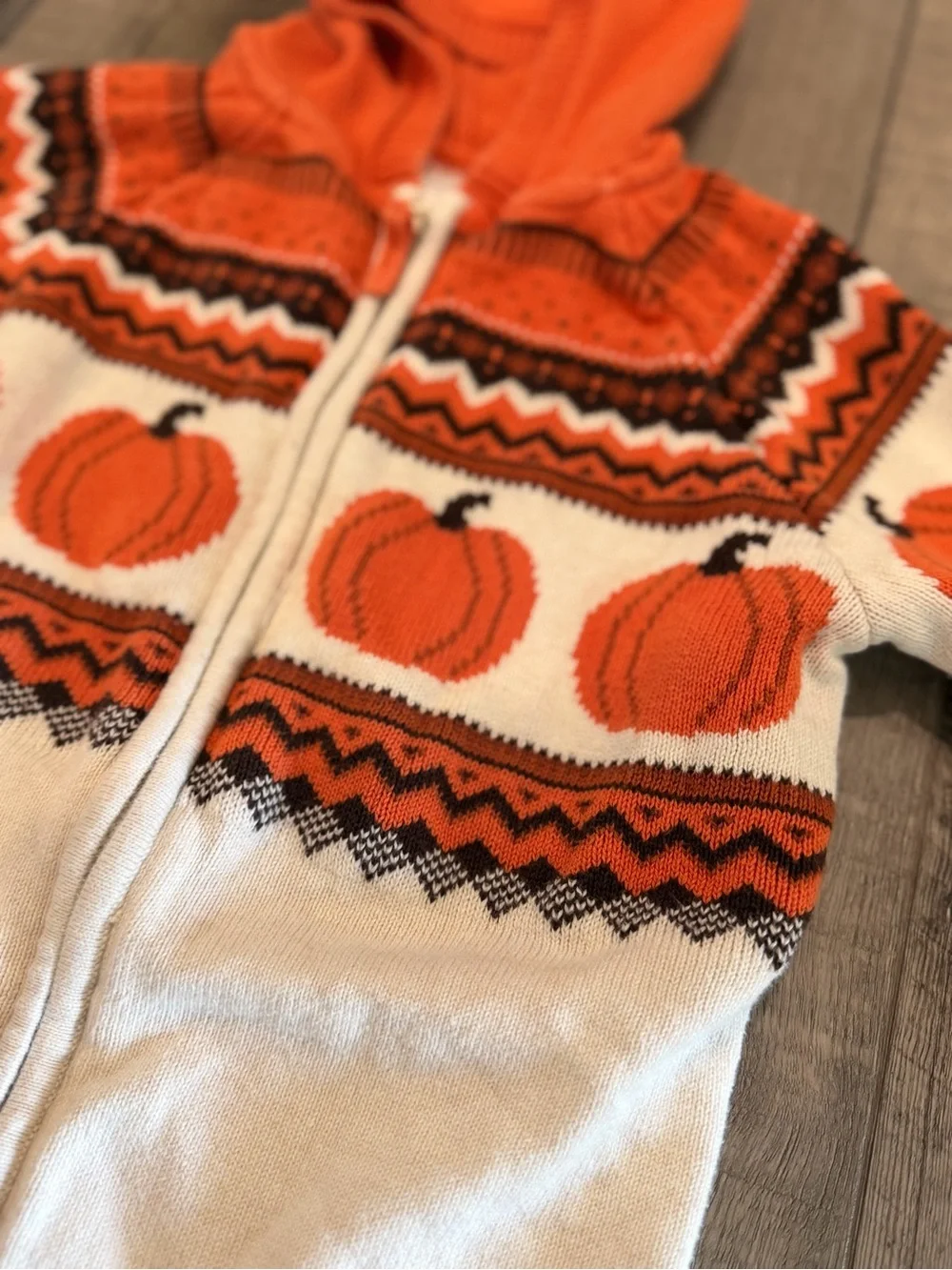 🎃 Gymboree Orange Pumpkin Hooded Kids Sweater. Size 7